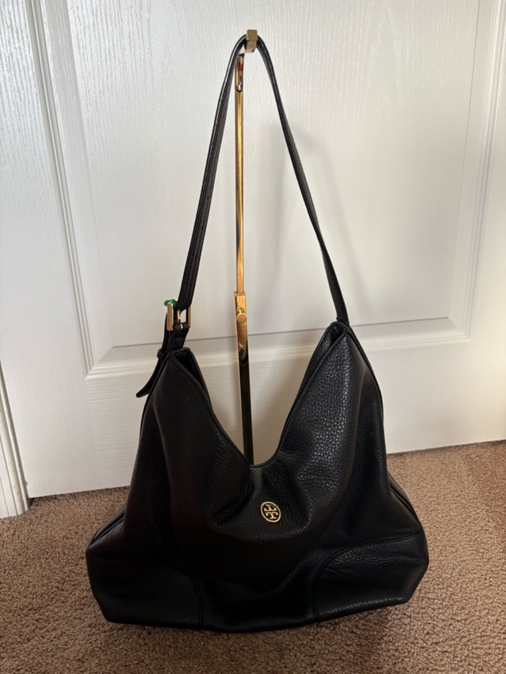 Tory Burch Black Leather Hobo Shoulder Bag - Picture 3 of 13
